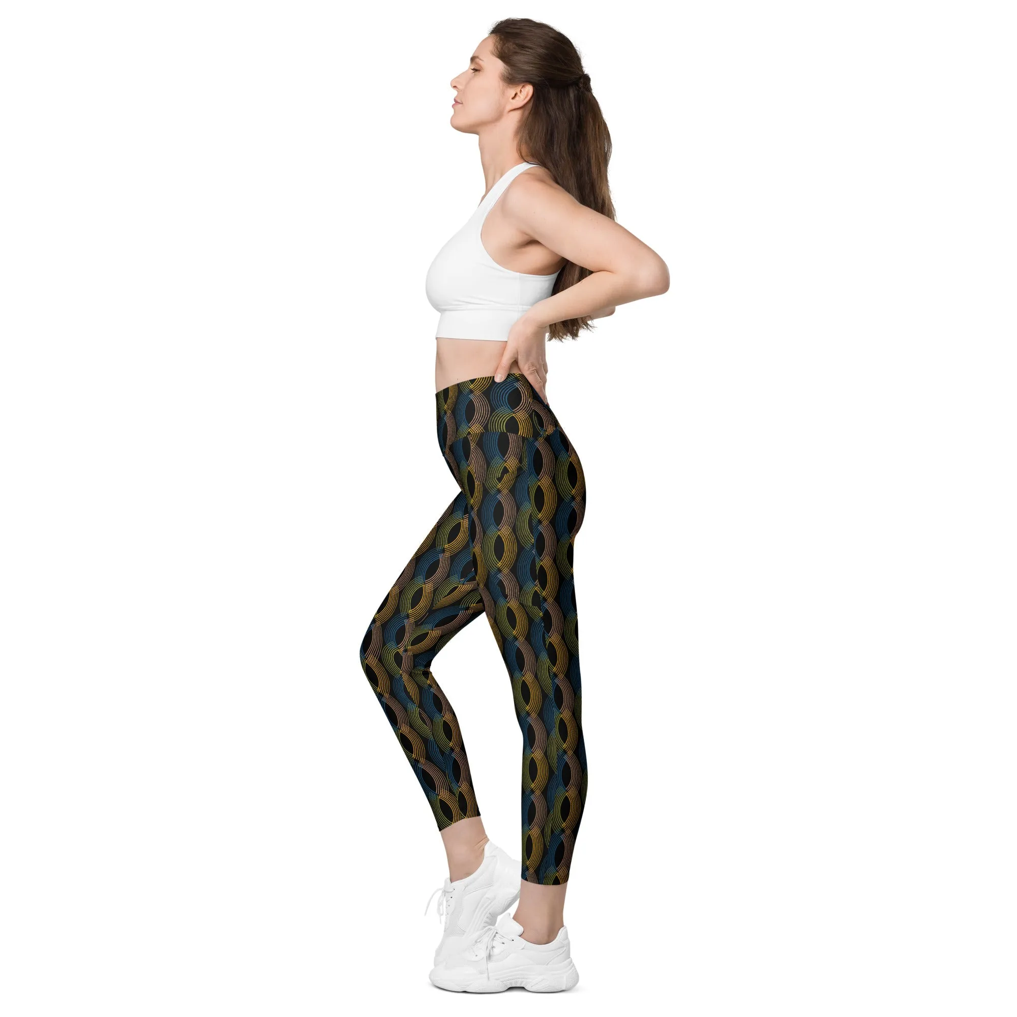 Arc Series- Black Arc Leggings with 2 side pockets  - Big enough for you cell phone