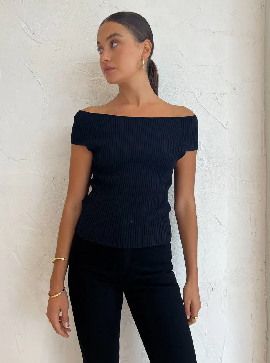 Assembly Label Lillian Knit Top in Black