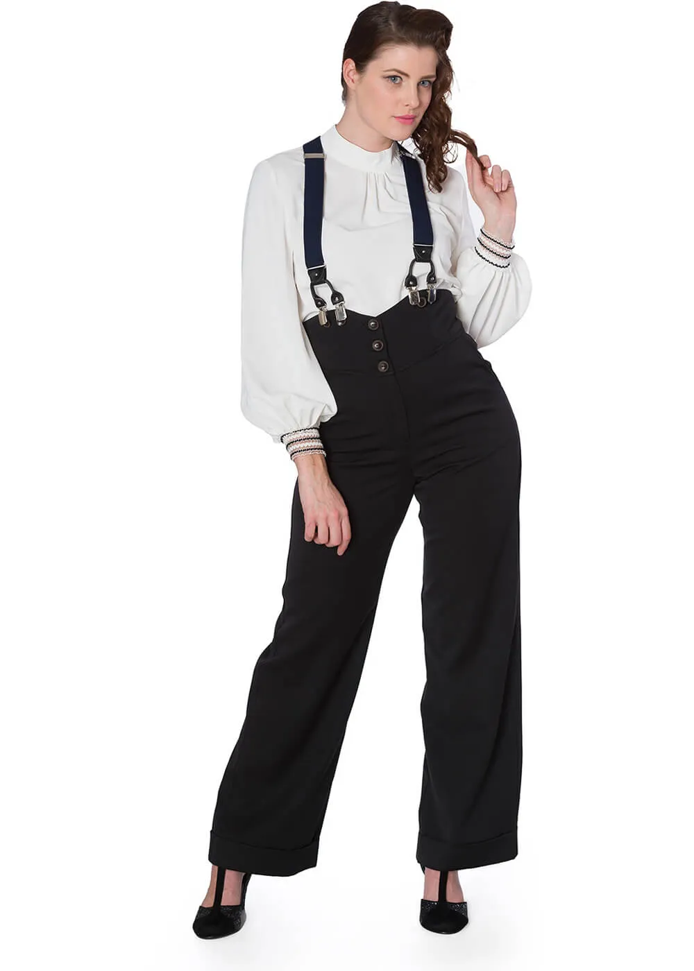 Banned Girl Boss 40's Trousers Black