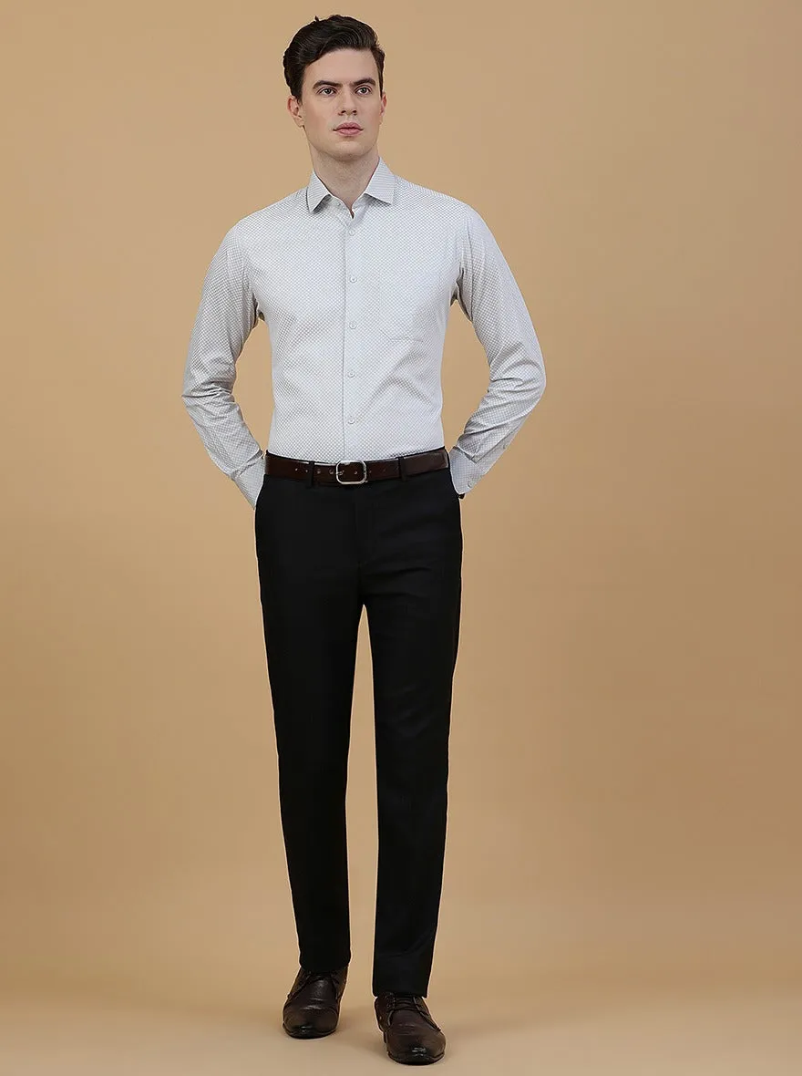 Black Checked Slim Fit Formal Trouser | Metal