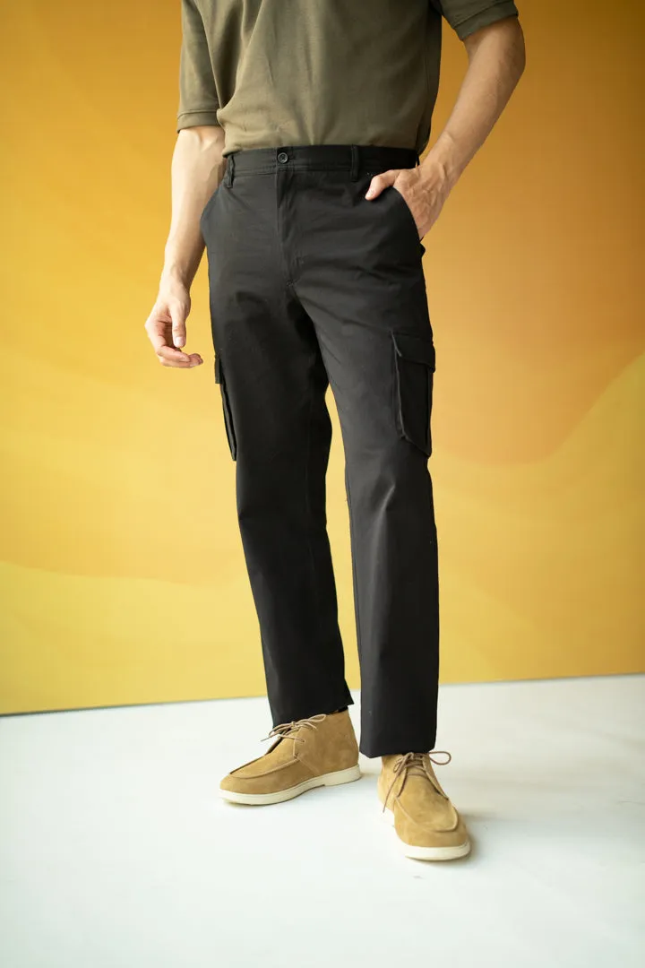 Black Shadow Stretch Cargo Pants