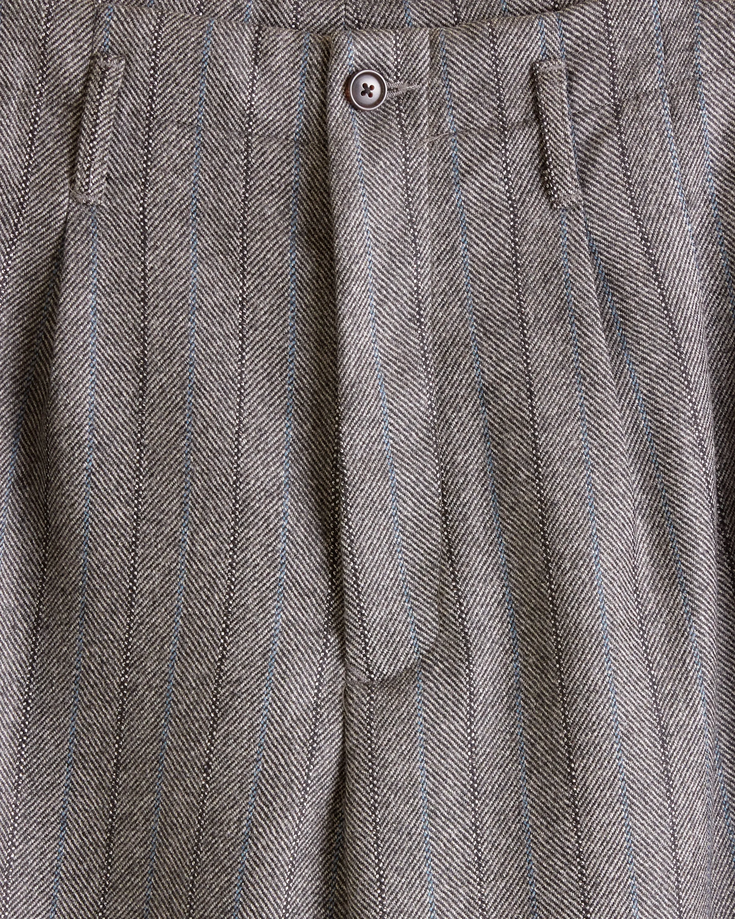 Blue Stripe Herringbone Trousers - 26