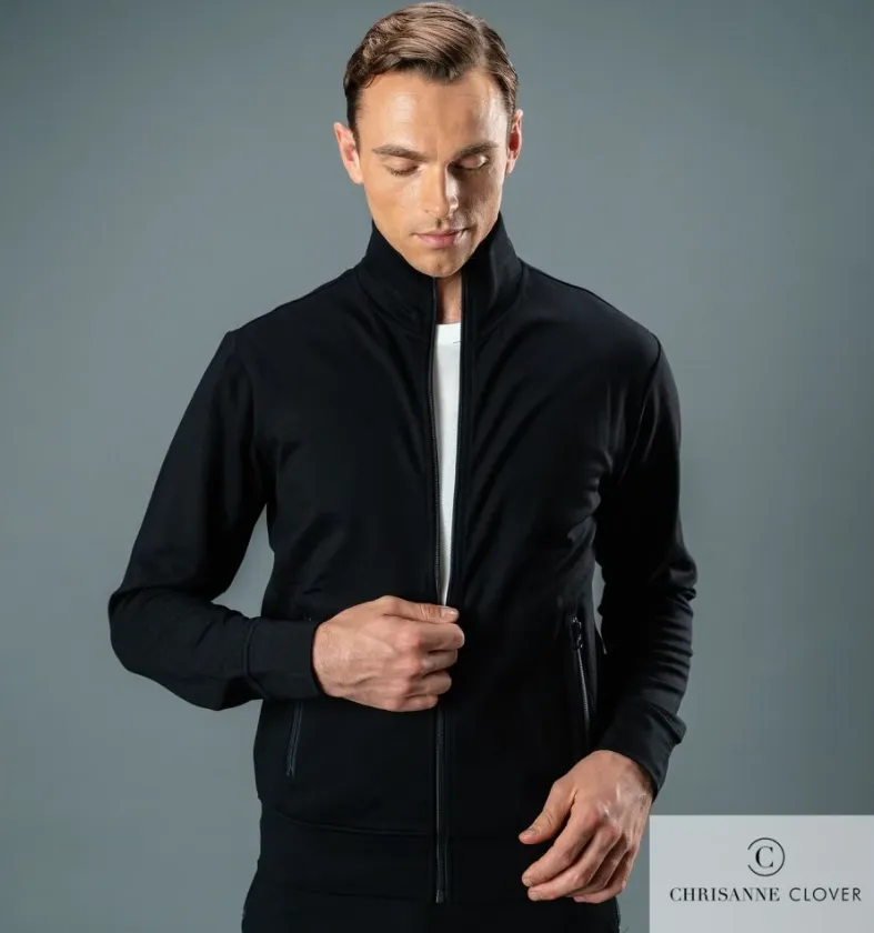 Chrisanne Clover Men's Black Two Piece Jacket and Pants Tracksuit M092 in Stock