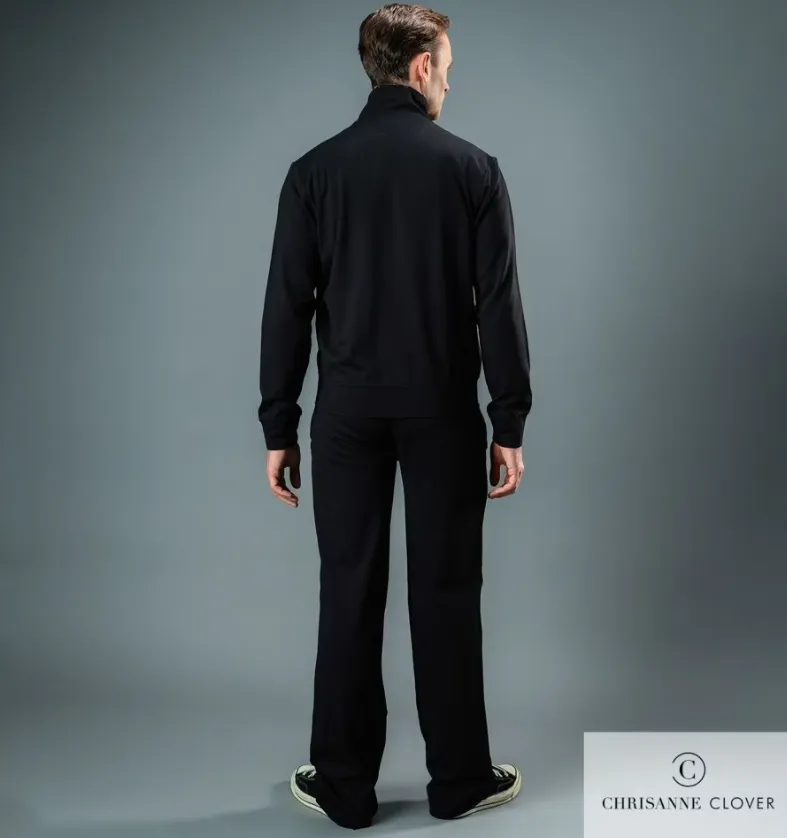 Chrisanne Clover Men's Black Two Piece Jacket and Pants Tracksuit M092 in Stock