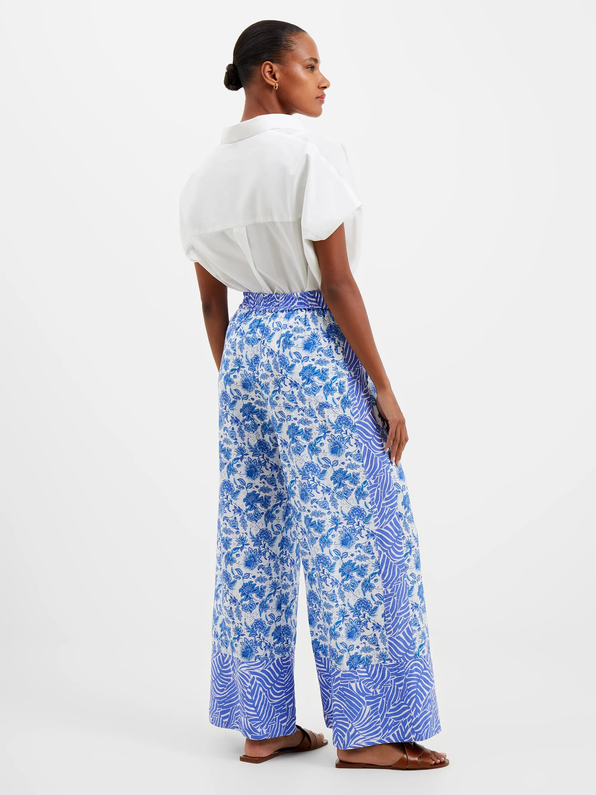 Cosette Border Print Wide Leg Trousers