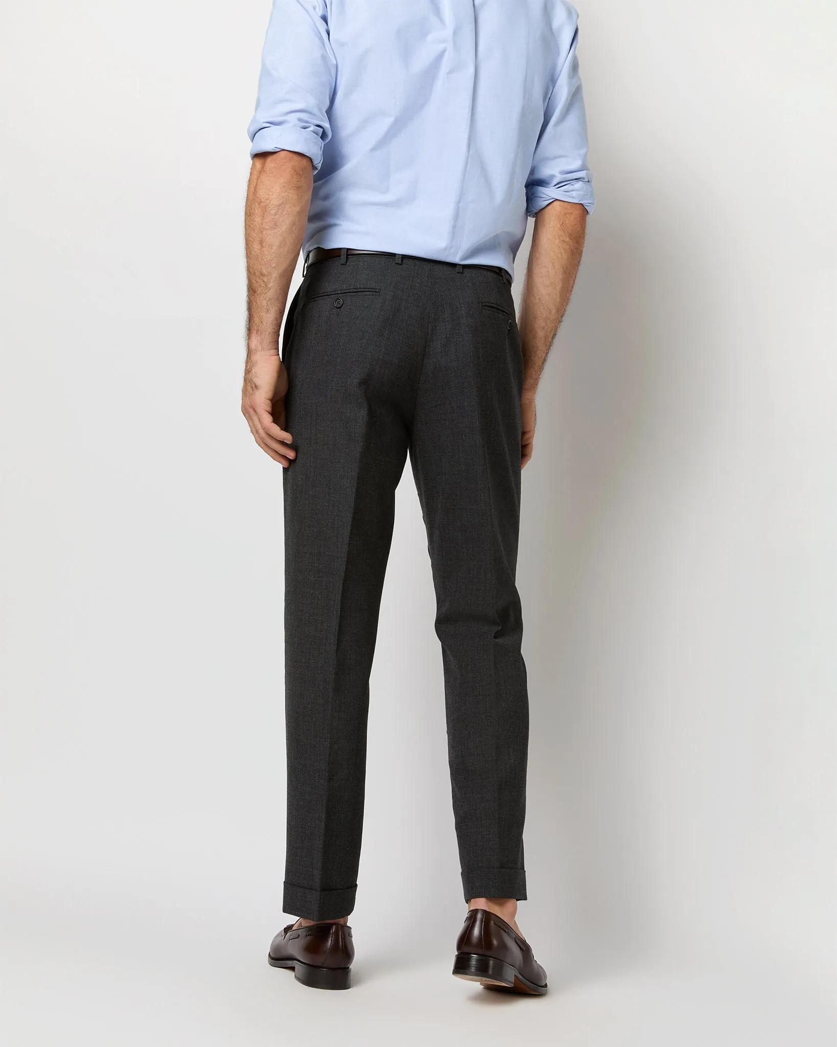 Dress Trouser in Charcoal High-Twist