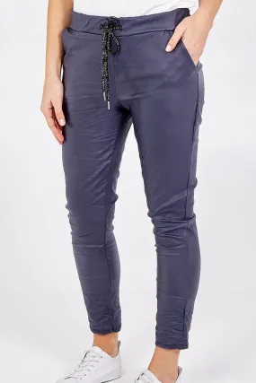 Faux Leather Magic Trousers - Midnight Blue