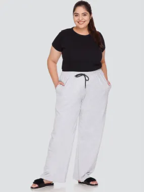 High Rise Cotton Straight Grandma Grey Trackpants (Available in Plus Size)