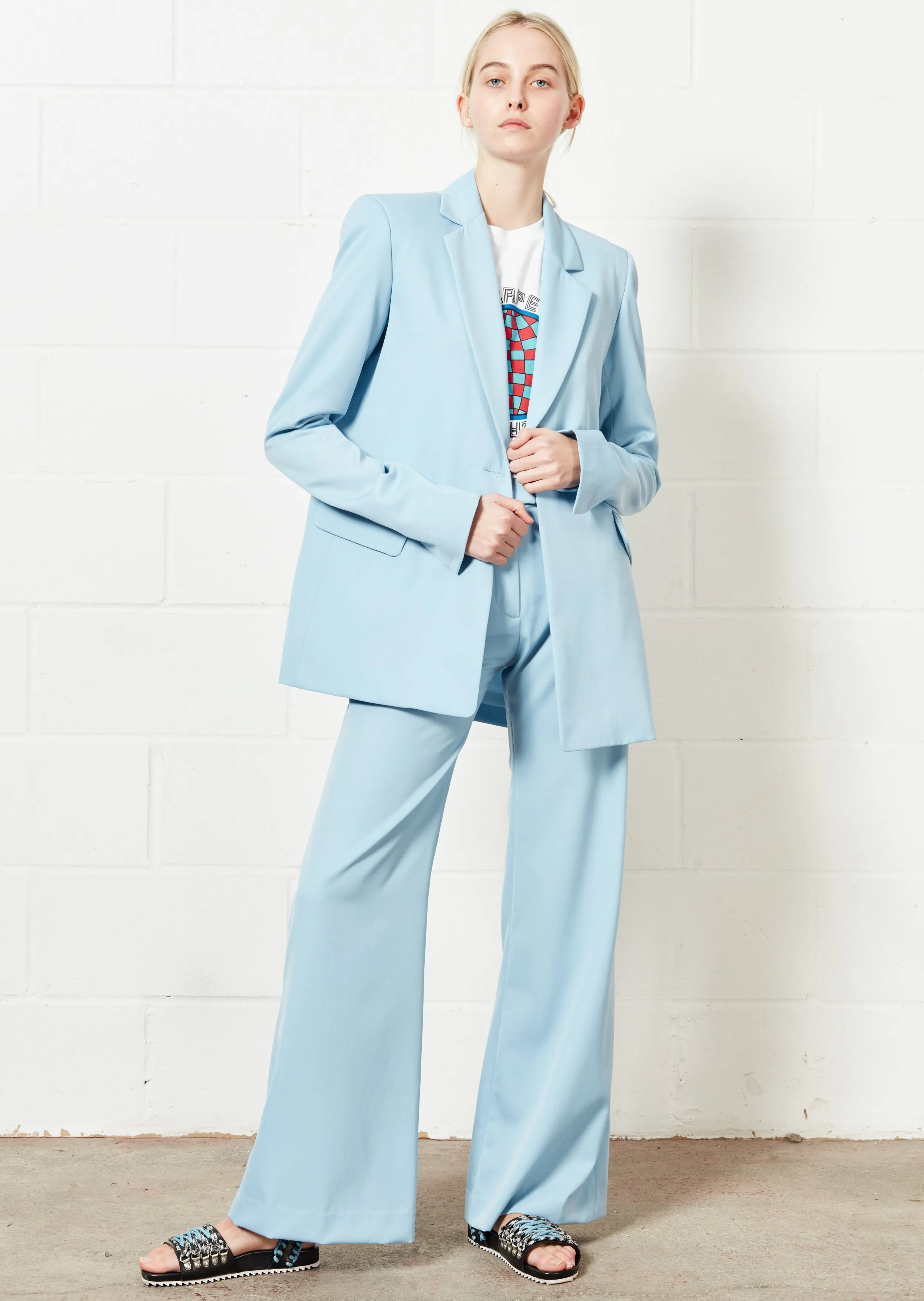 House of Holland Pale Blue Wide Leg Trouser