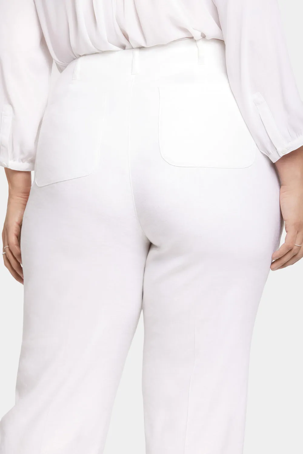 Marilyn Straight Pants In Plus Size - Optic White