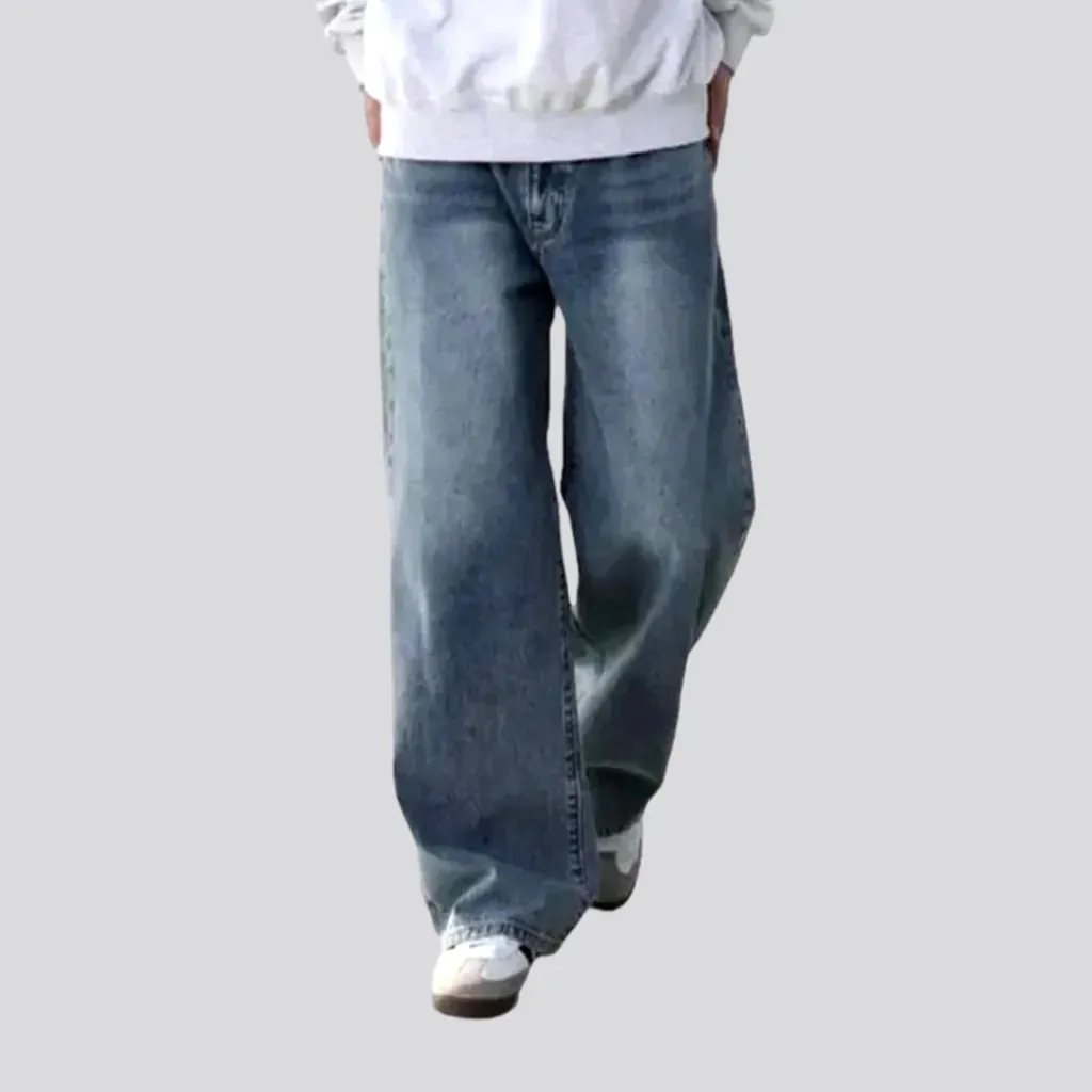 Mid-waist baggy jeans
 for men