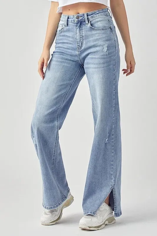 Split Hem Jeans - Bella Chic