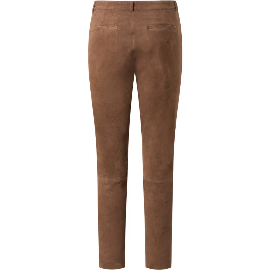 Suede chino pants / 50308 - Chocolate