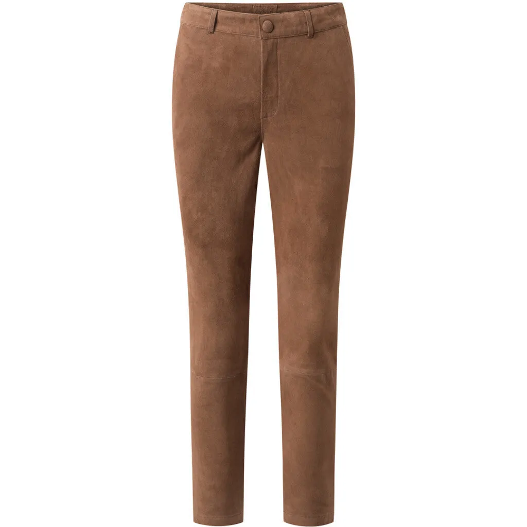 Suede chino pants / 50308 - Chocolate