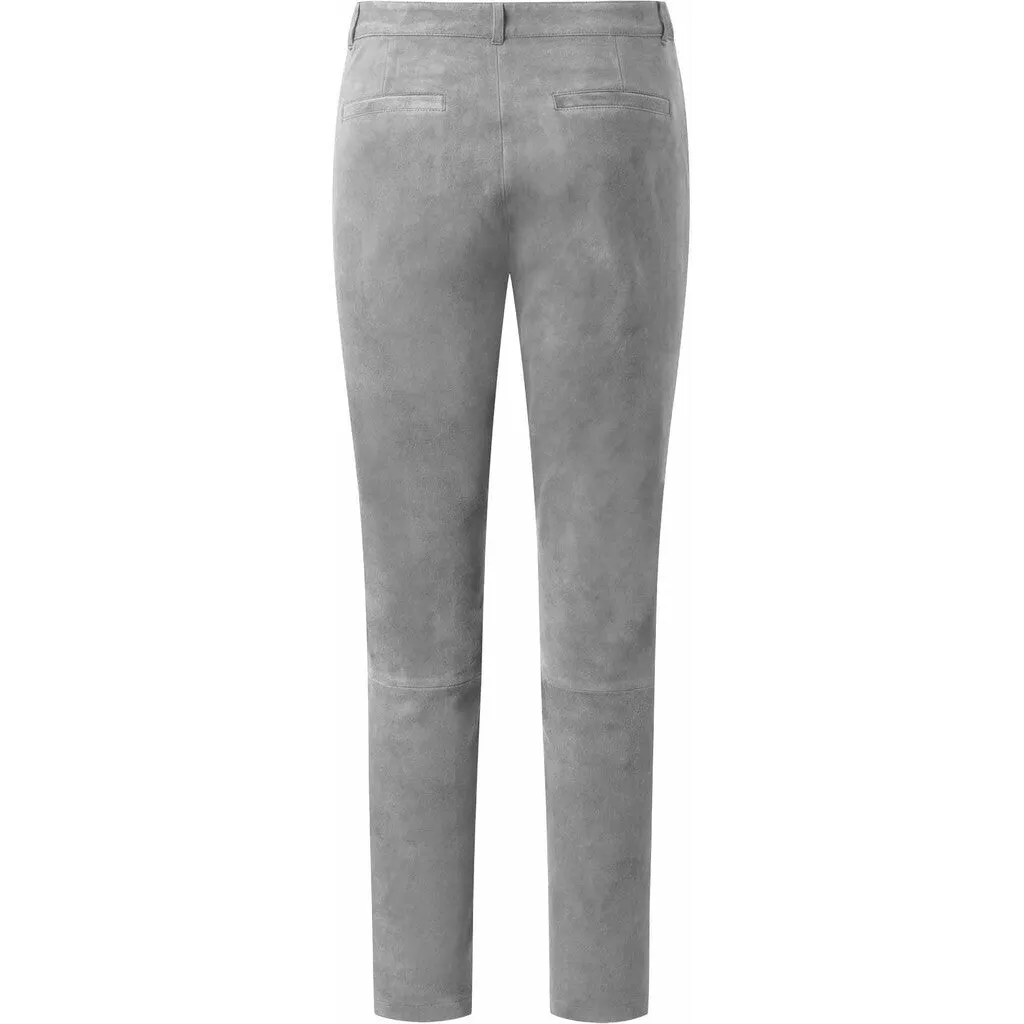 Suede chino pants / 50308 - Silver