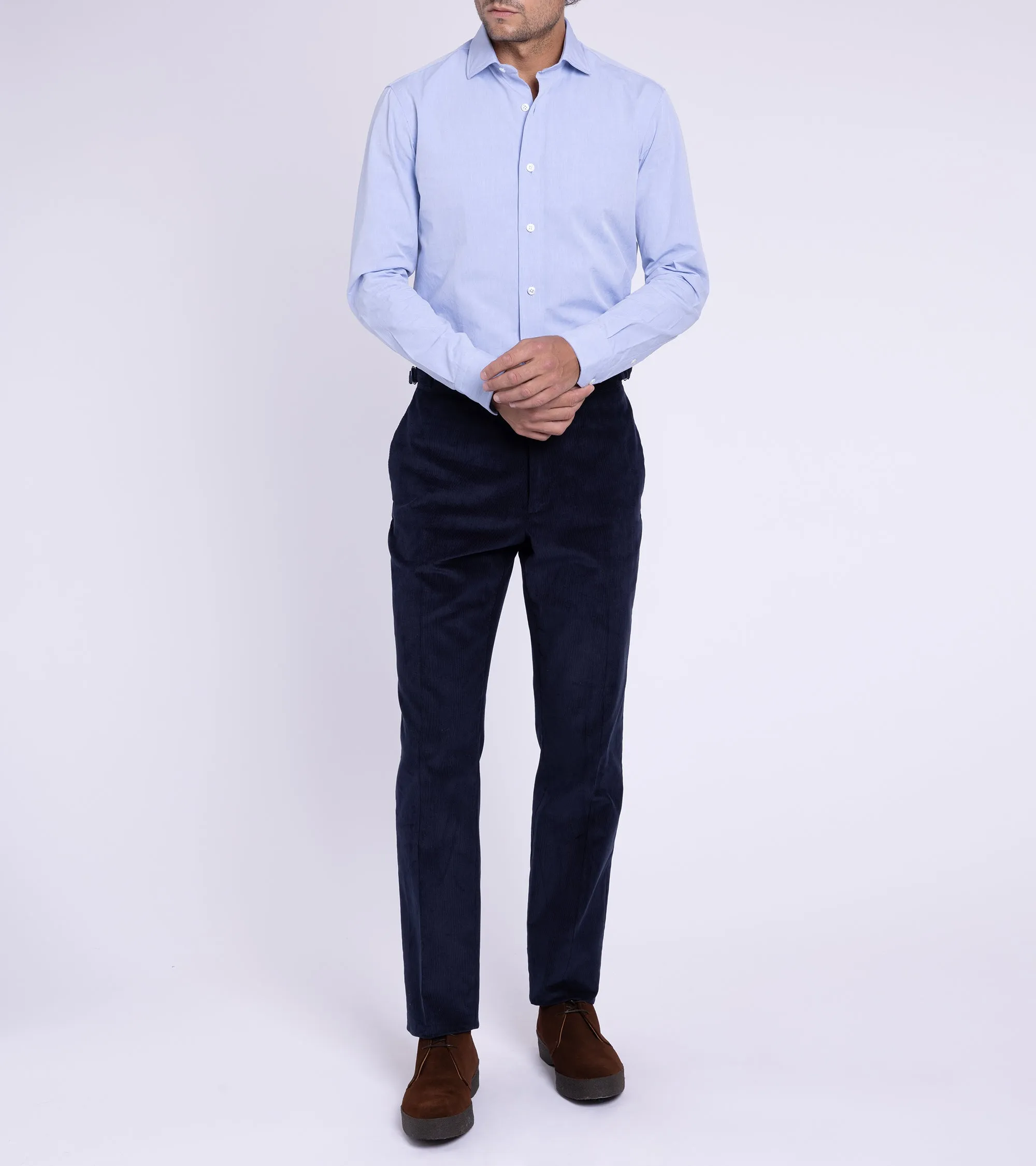 Trunk Wigmore Fine Cotton Corduroy Suit Trousers: Navy