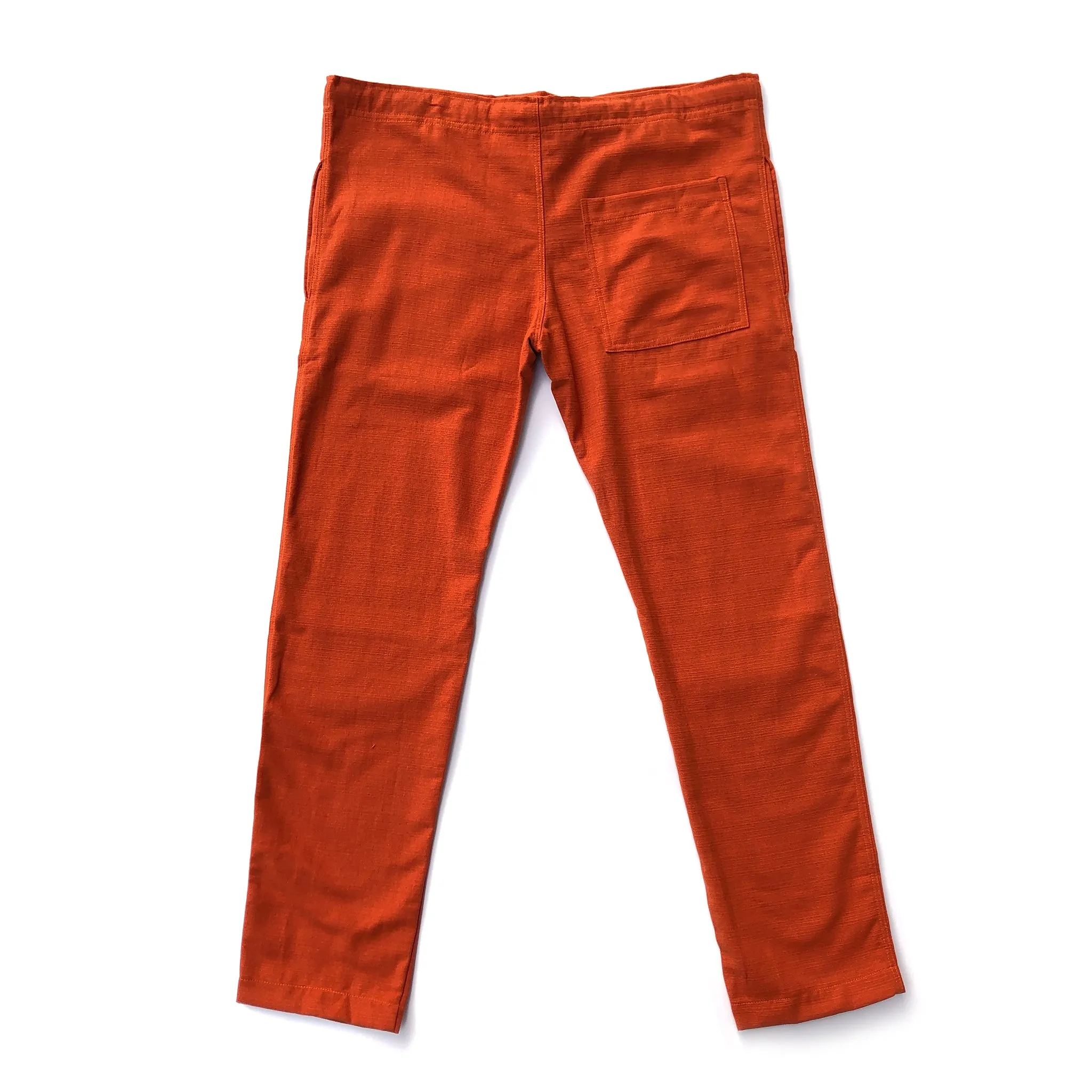 Unisex Ribbed Cotton Shing Mai Trousers Orange