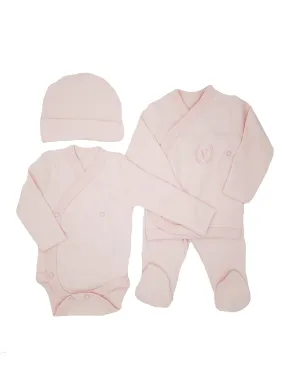 Visara 4 Piece Set Set; Top, Trousers, Bodysuit and Hat - Pink