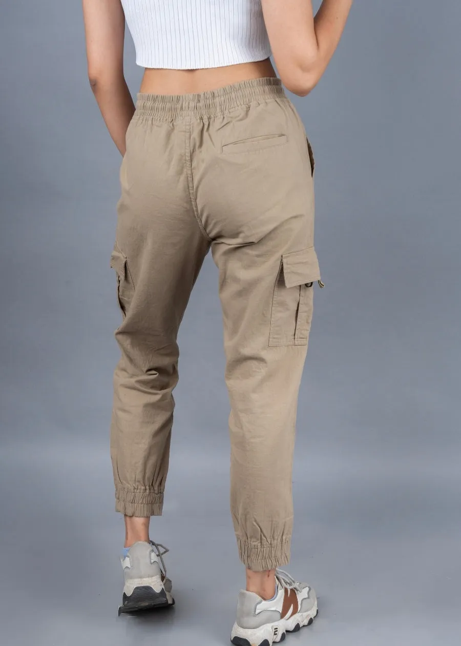 Women Regular Fit Cargo Jogger - Khaki